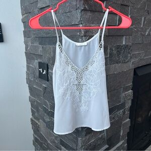 Lush White Floral Lace Tank Top